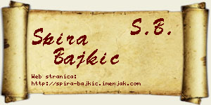 Spira Bajkić vizit kartica